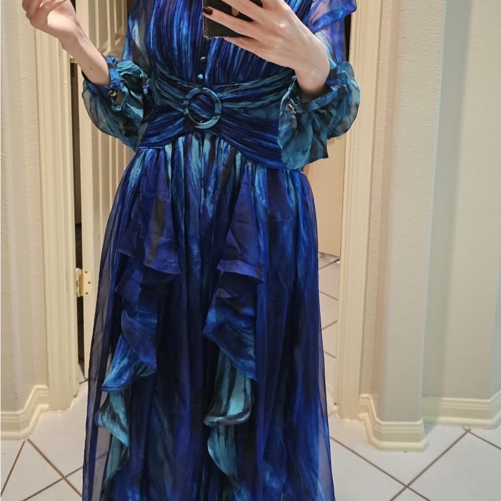 Elegant Blue Women's Dress